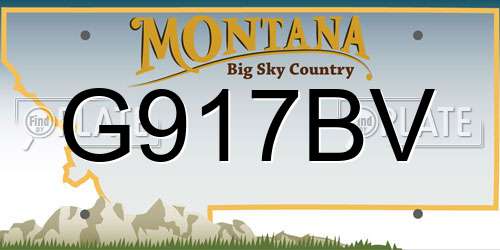 G917BV Montana License Plate