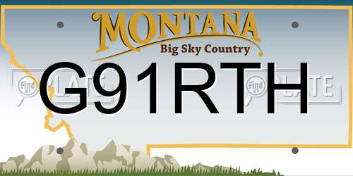 G91RTH Montana License Plate
