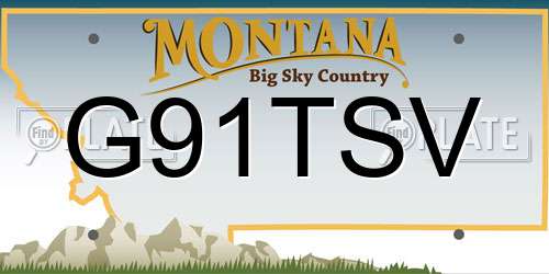 G91TSV Montana License Plate
