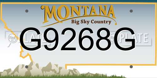G9268G Montana License Plate