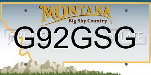 G92GSG Montana License Plate