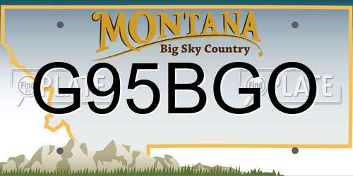 G95BGO Montana License Plate