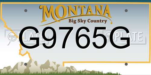 G9765G Montana License Plate