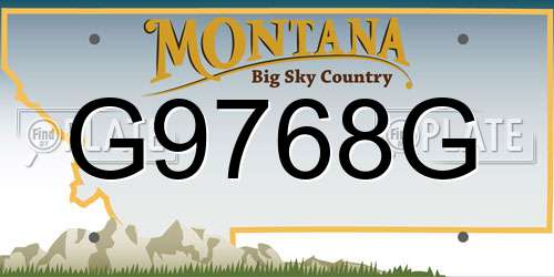 G9768G Montana License Plate