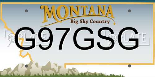 G97GSG Montana License Plate