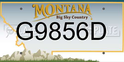 G9856D Montana License Plate