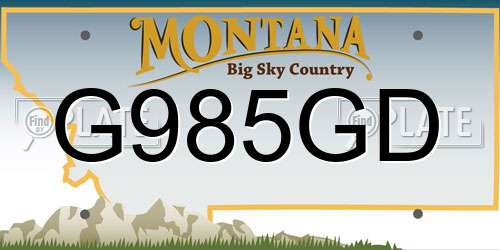 G985GD Montana License Plate