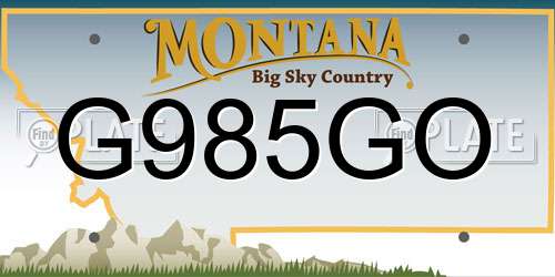 G985GO Montana License Plate