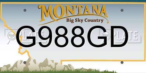 G988GD Montana License Plate