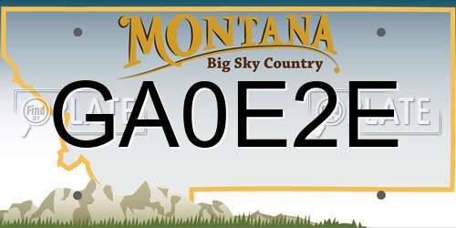 GA0E2E Montana License Plate