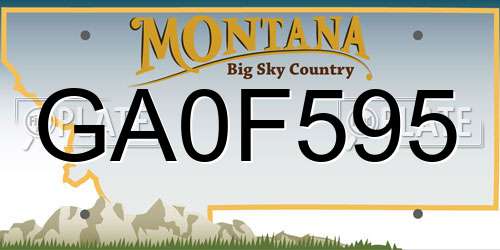 GA0F595 Montana License Plate