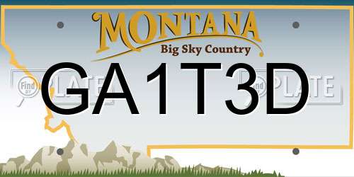 GA1T3D Montana License Plate