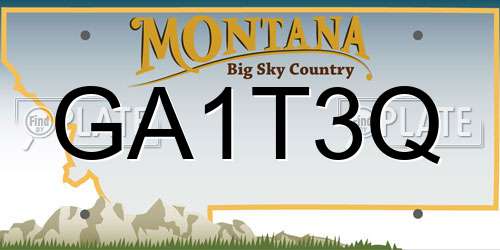 GA1T3Q Montana License Plate