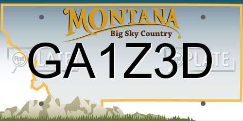 GA1Z3D Montana License Plate