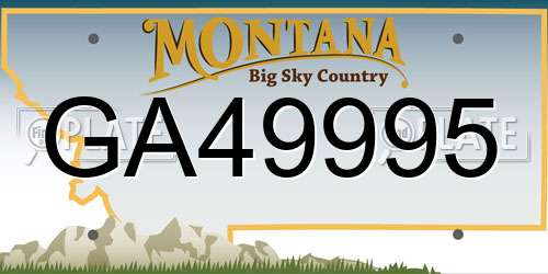 GA49995 Montana License Plate