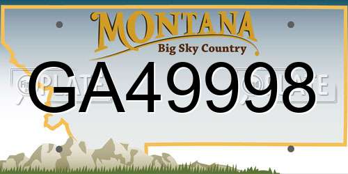 GA49998 Montana License Plate