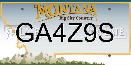 GA4Z9S Montana License Plate