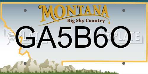 GA5B6O Montana License Plate