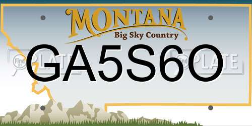 GA5S6O Montana License Plate