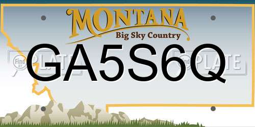 GA5S6Q Montana License Plate