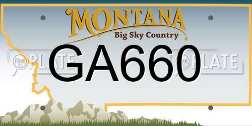 GA660 Montana License Plate