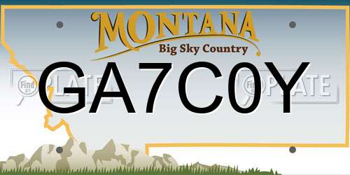 GA7C0Y Montana License Plate