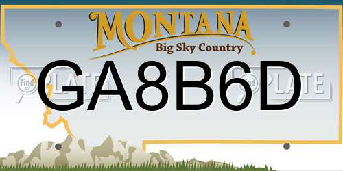 GA8B6D Montana License Plate