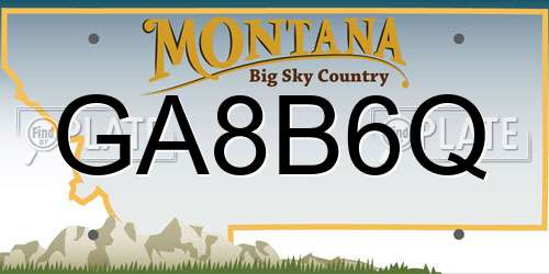 GA8B6Q Montana License Plate