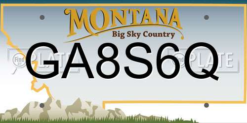 GA8S6Q Montana License Plate