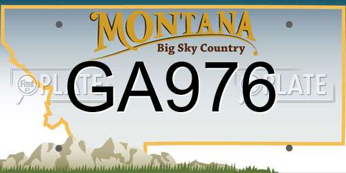 GA976 Montana License Plate