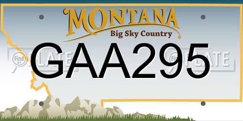 GAA295 Montana License Plate
