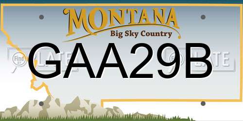GAA29B Montana License Plate