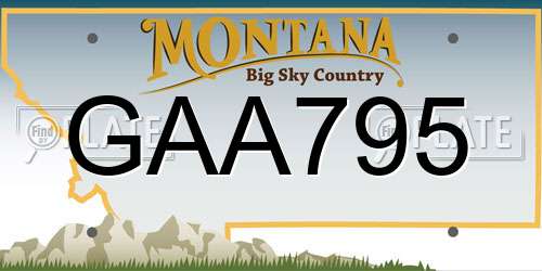 GAA795 Montana License Plate