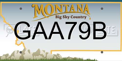 GAA79B Montana License Plate
