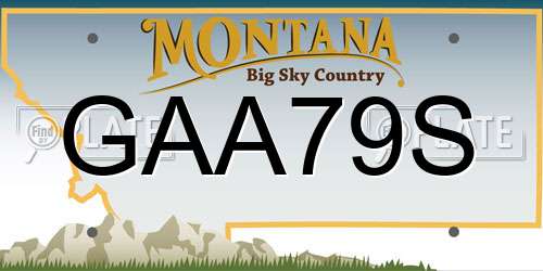 GAA79S Montana License Plate