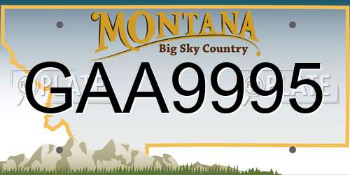 GAA9995 Montana License Plate