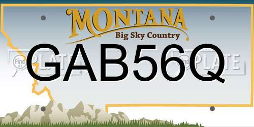 GAB56Q Montana License Plate