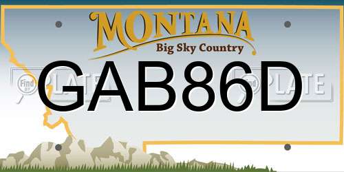 GAB86D Montana License Plate