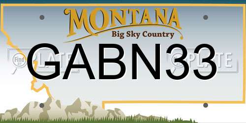GABN33 Montana License Plate