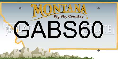 GABS60 Montana License Plate