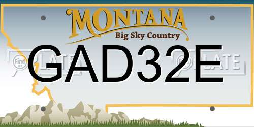 GAD32E Montana License Plate