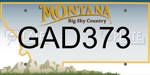 GAD373 Montana License Plate