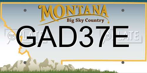 GAD37E Montana License Plate
