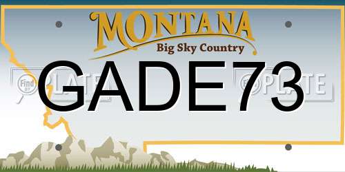 GADE73 Montana License Plate