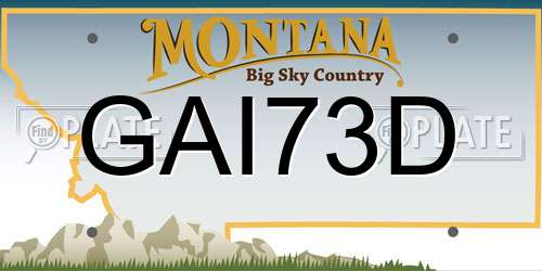 GAI73D Montana License Plate