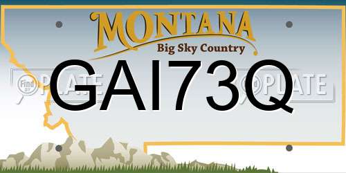 GAI73Q Montana License Plate