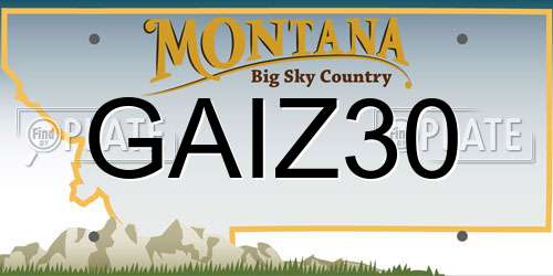 GAIZ30 Montana License Plate