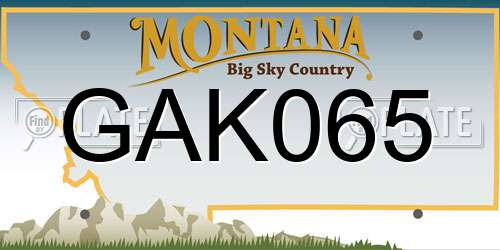 GAK065 Montana License Plate