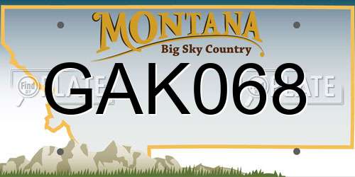 GAK068 Montana License Plate