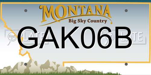 GAK06B Montana License Plate